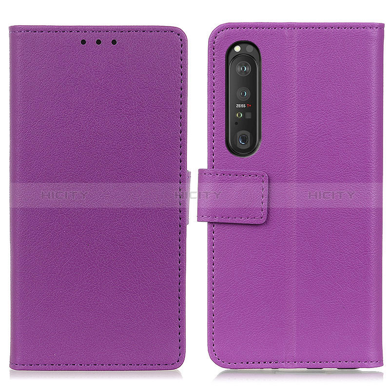 Handytasche Stand Schutzhülle Flip Leder Hülle M08L für Sony Xperia 1 III Violett Plus