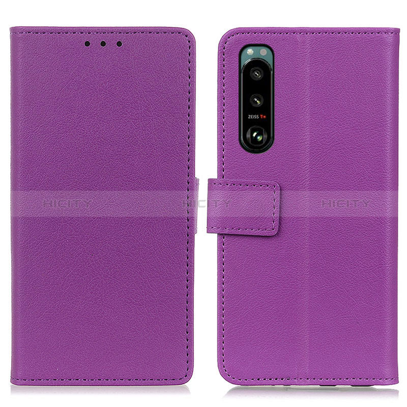 Handytasche Stand Schutzhülle Flip Leder Hülle M08L für Sony Xperia 5 III Violett Plus