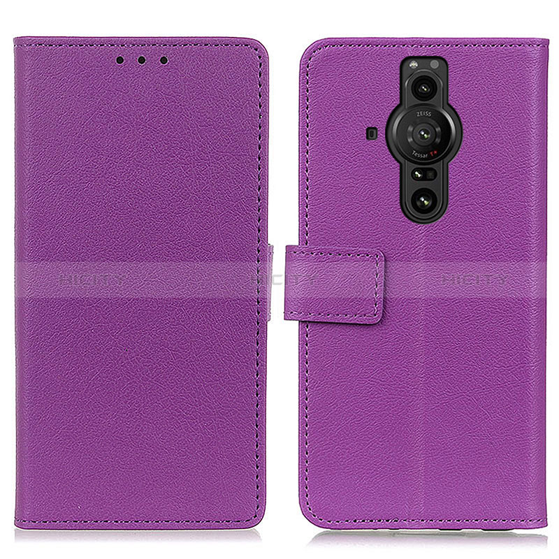 Handytasche Stand Schutzhülle Flip Leder Hülle M08L für Sony Xperia PRO-I Violett Plus