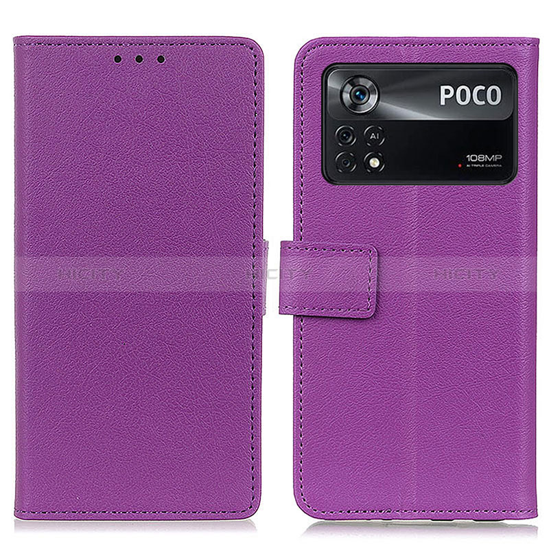 Handytasche Stand Schutzhülle Flip Leder Hülle M08L für Xiaomi Poco X4 Pro 5G Violett