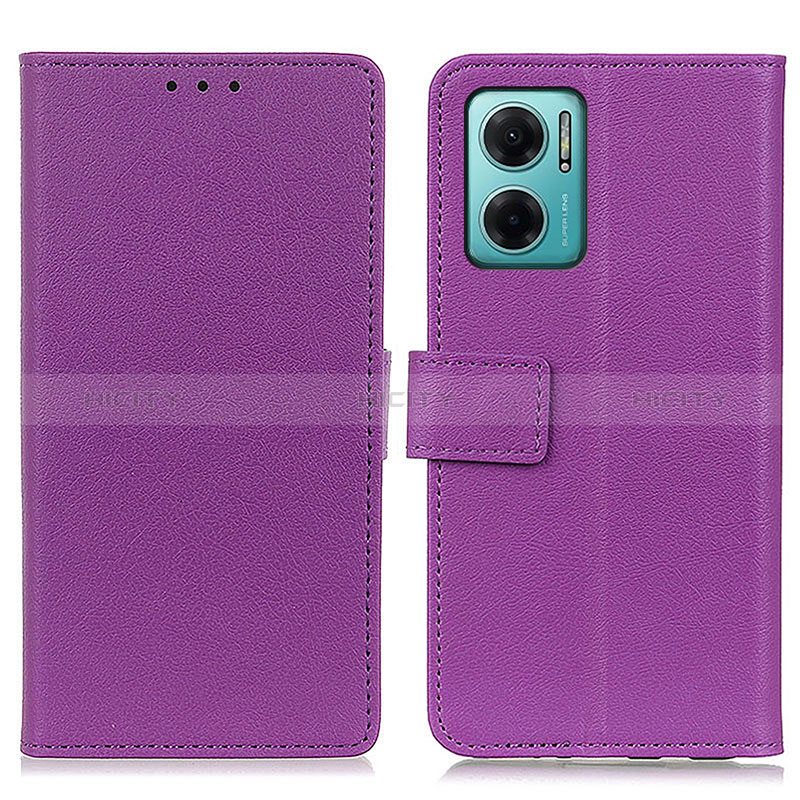 Handytasche Stand Schutzhülle Flip Leder Hülle M08L für Xiaomi Redmi 10 5G Violett Plus