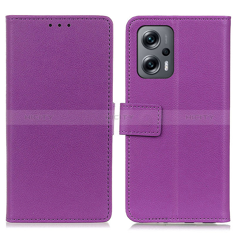 Handytasche Stand Schutzhülle Flip Leder Hülle M08L für Xiaomi Redmi Note 11T Pro+ Plus 5G Violett Plus