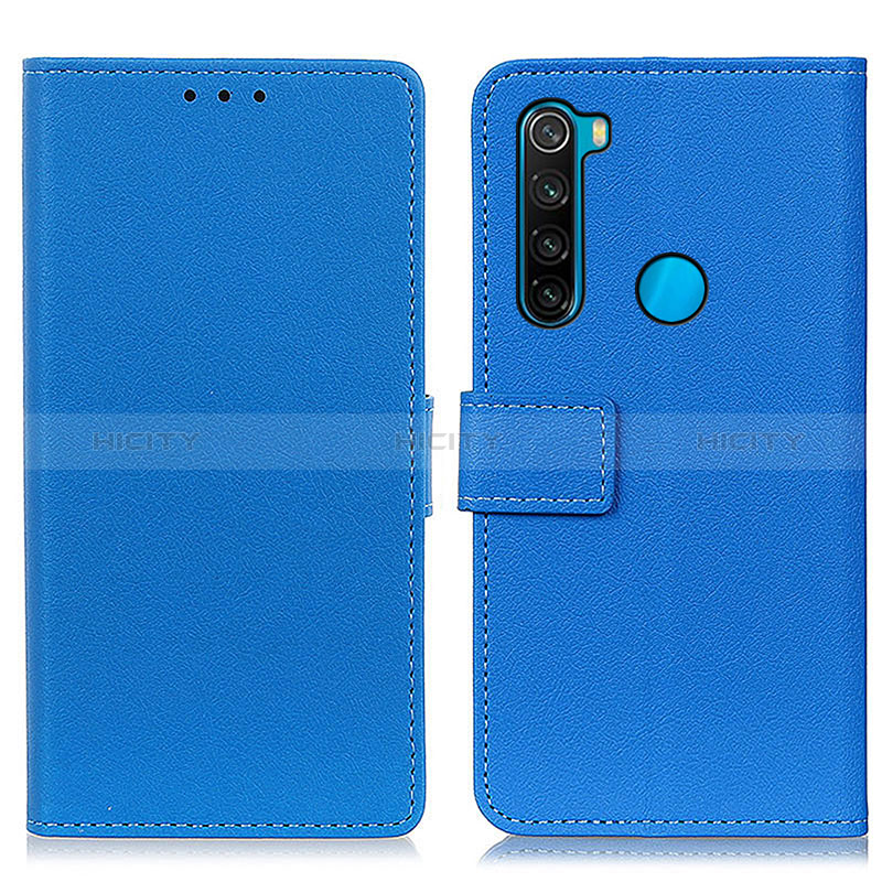 Handytasche Stand Schutzhülle Flip Leder Hülle M08L für Xiaomi Redmi Note 8 (2021) Blau Plus