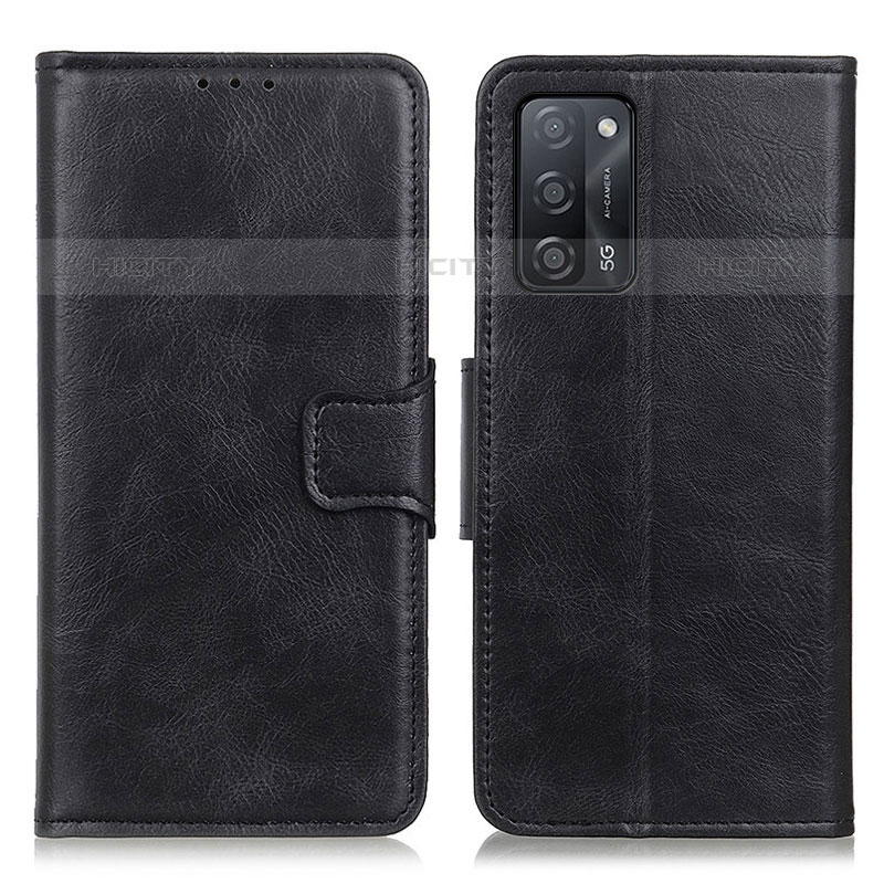 Handytasche Stand Schutzhülle Flip Leder Hülle M09L für Oppo A53s 5G Schwarz