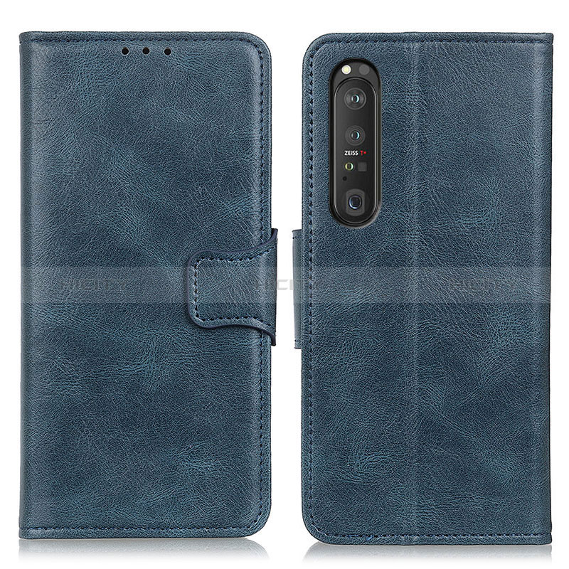 Handytasche Stand Schutzhülle Flip Leder Hülle M09L für Sony Xperia 1 III Blau Plus