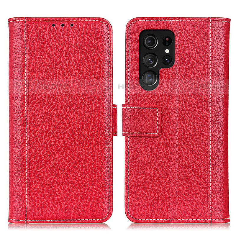 Handytasche Stand Schutzhülle Flip Leder Hülle M10L für Samsung Galaxy S23 Ultra 5G Rot