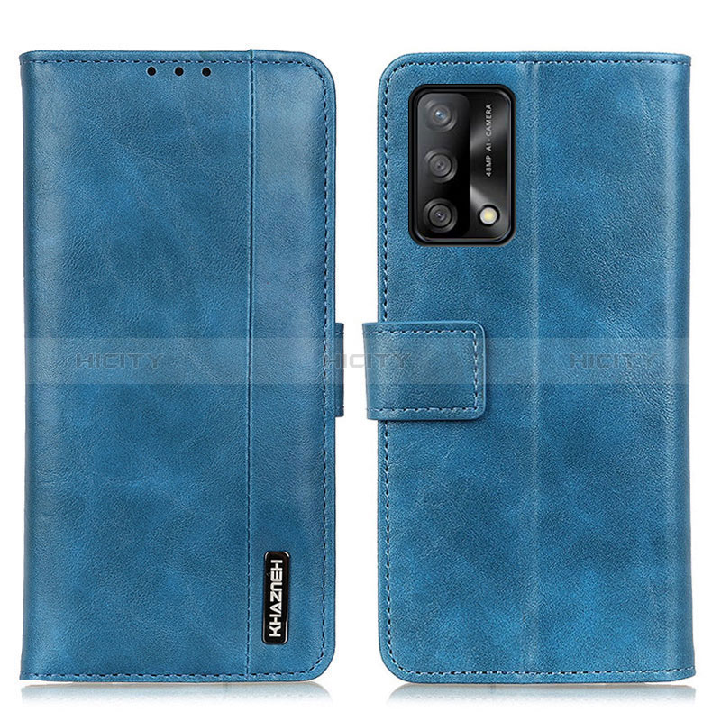 Handytasche Stand Schutzhülle Flip Leder Hülle M11L für Oppo F19 Blau Plus