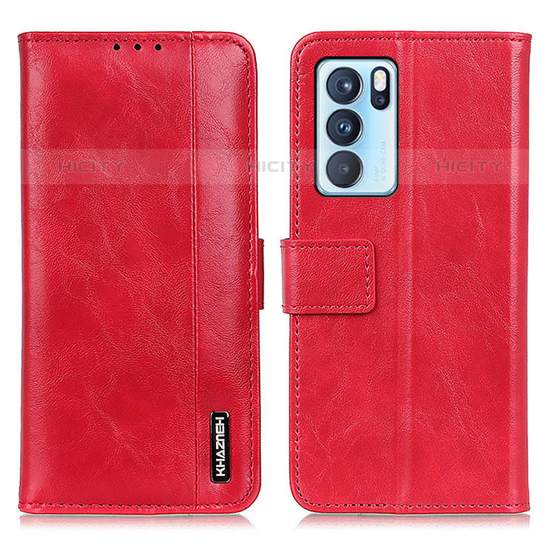 Handytasche Stand Schutzhülle Flip Leder Hülle M11L für Oppo Reno6 Pro 5G India Rot Plus