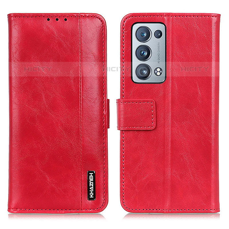 Handytasche Stand Schutzhülle Flip Leder Hülle M11L für Oppo Reno6 Pro+ Plus 5G Rot Plus