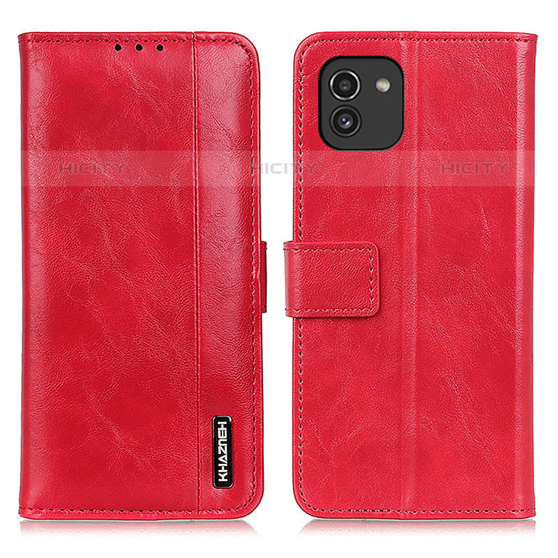 Handytasche Stand Schutzhülle Flip Leder Hülle M11L für Samsung Galaxy A03 Rot Plus