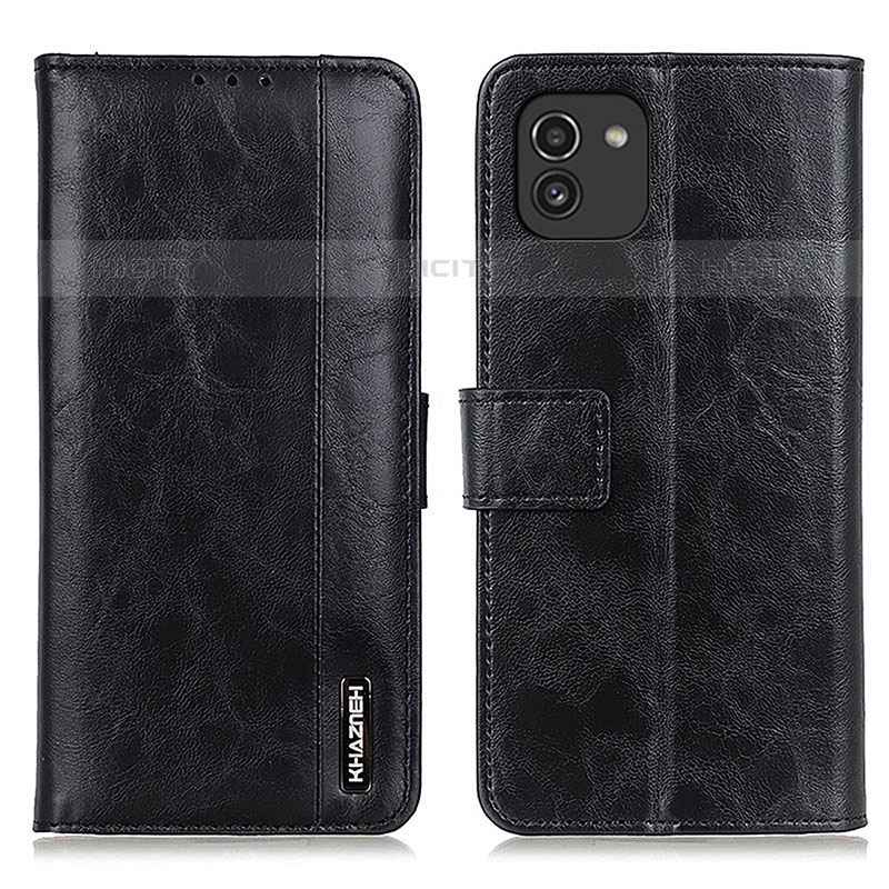 Handytasche Stand Schutzhülle Flip Leder Hülle M11L für Samsung Galaxy A03 Schwarz Plus