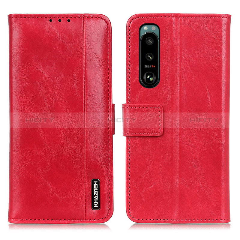 Handytasche Stand Schutzhülle Flip Leder Hülle M11L für Sony Xperia 5 III Rot Plus