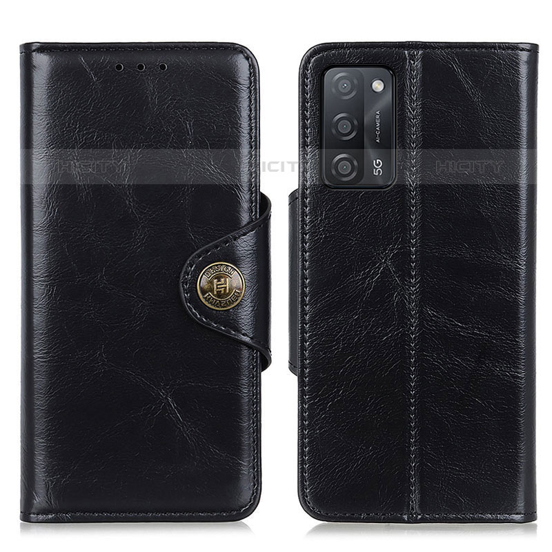 Handytasche Stand Schutzhülle Flip Leder Hülle M12L für Oppo A55 5G Schwarz