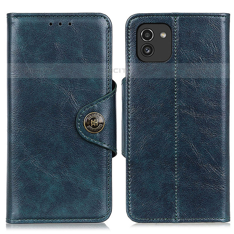 Handytasche Stand Schutzhülle Flip Leder Hülle M12L für Samsung Galaxy A03 Blau