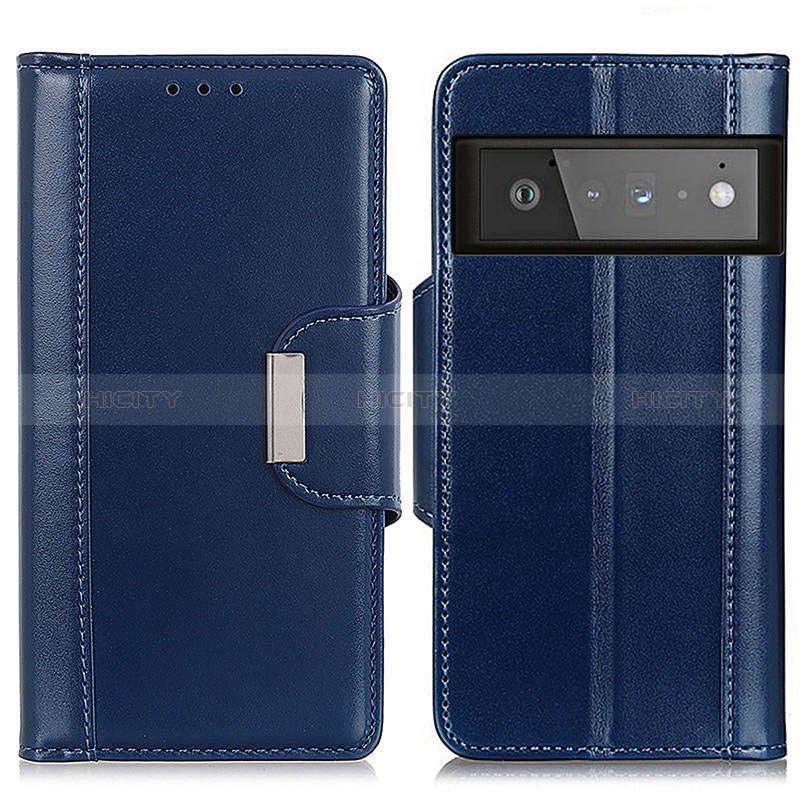 Handytasche Stand Schutzhülle Flip Leder Hülle M13L für Google Pixel 6 Pro 5G Blau