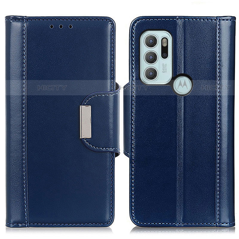 Handytasche Stand Schutzhülle Flip Leder Hülle M13L für Motorola Moto G60s Blau