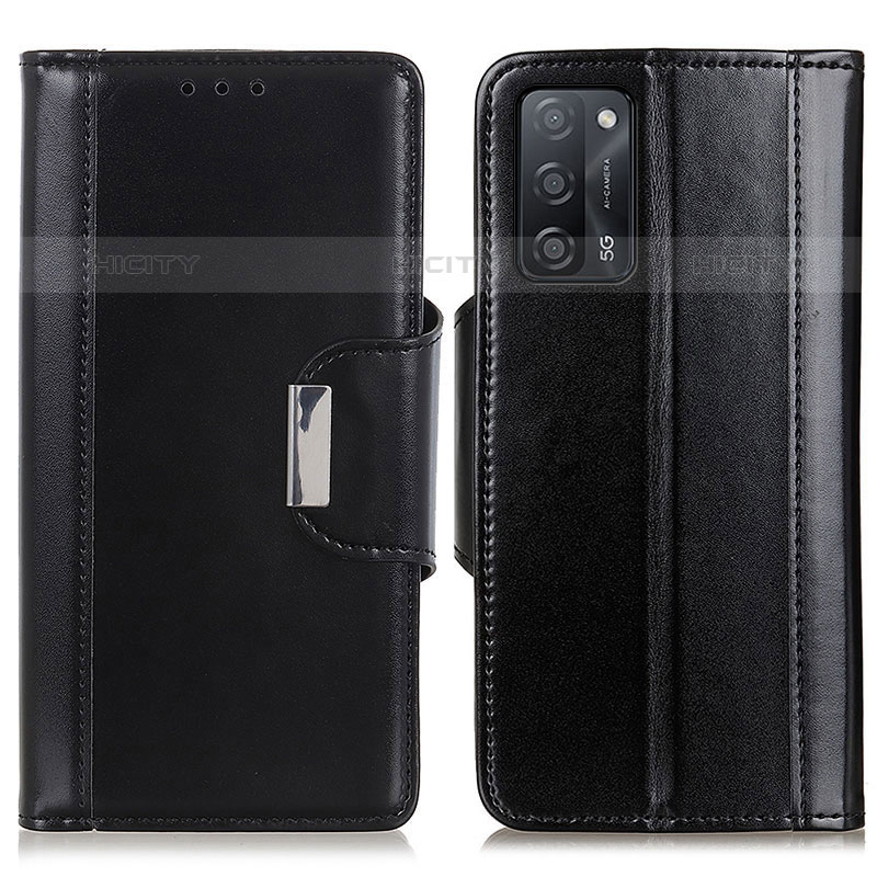 Handytasche Stand Schutzhülle Flip Leder Hülle M13L für Oppo A53s 5G Schwarz