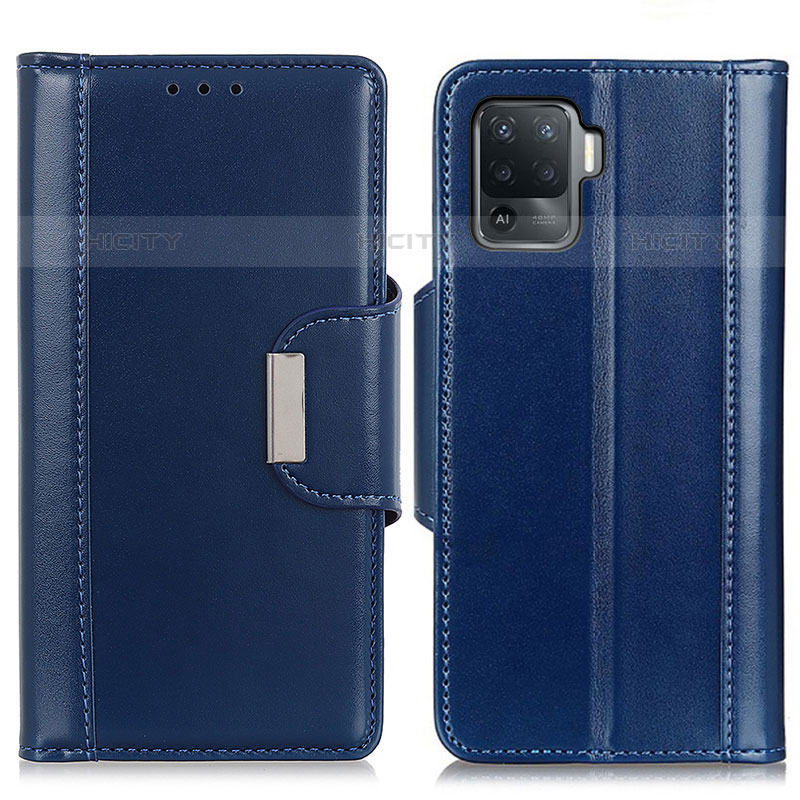 Handytasche Stand Schutzhülle Flip Leder Hülle M13L für Oppo Reno5 F Blau