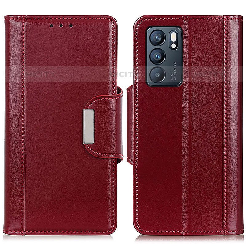 Handytasche Stand Schutzhülle Flip Leder Hülle M13L für Oppo Reno6 5G Rot