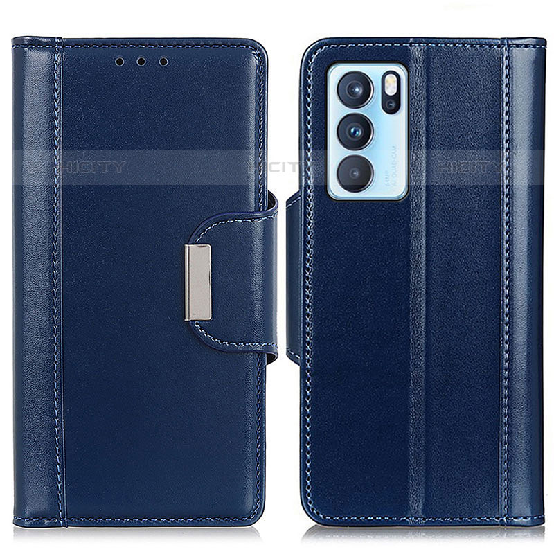 Handytasche Stand Schutzhülle Flip Leder Hülle M13L für Oppo Reno6 Pro 5G India Blau