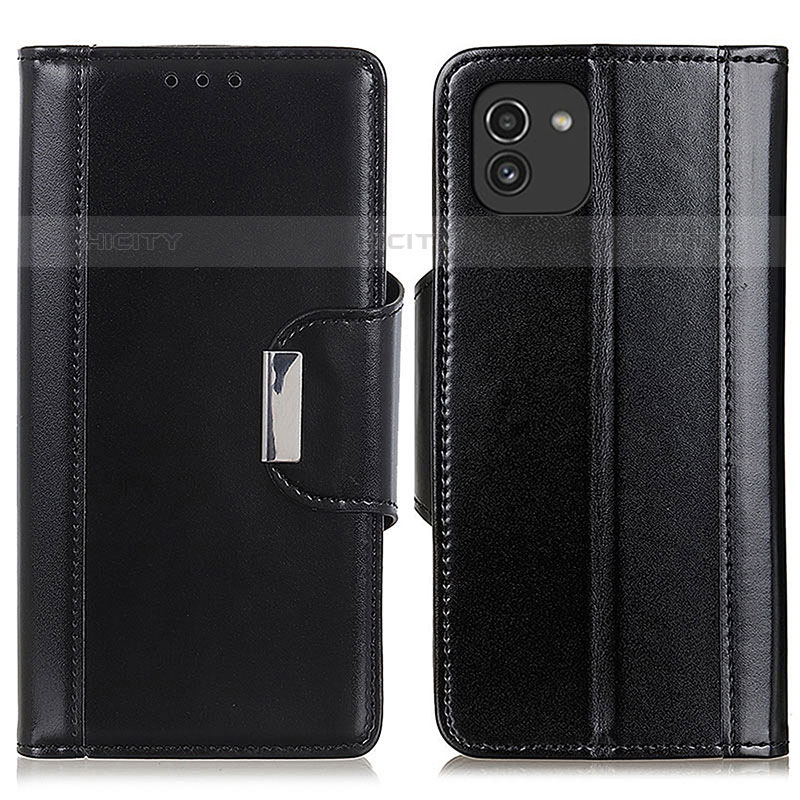 Handytasche Stand Schutzhülle Flip Leder Hülle M13L für Samsung Galaxy A03 Schwarz Plus