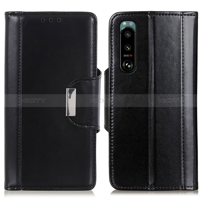 Handytasche Stand Schutzhülle Flip Leder Hülle M13L für Sony Xperia 5 III SO-53B Schwarz Plus