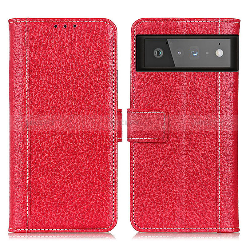 Handytasche Stand Schutzhülle Flip Leder Hülle M14L für Google Pixel 6 5G Rot