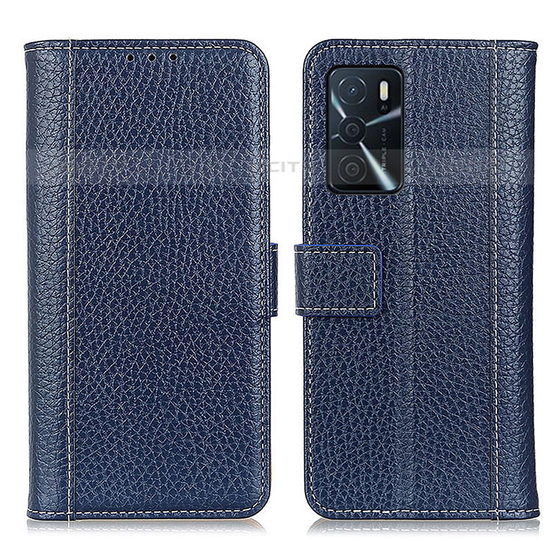 Handytasche Stand Schutzhülle Flip Leder Hülle M14L für Oppo A54s Blau