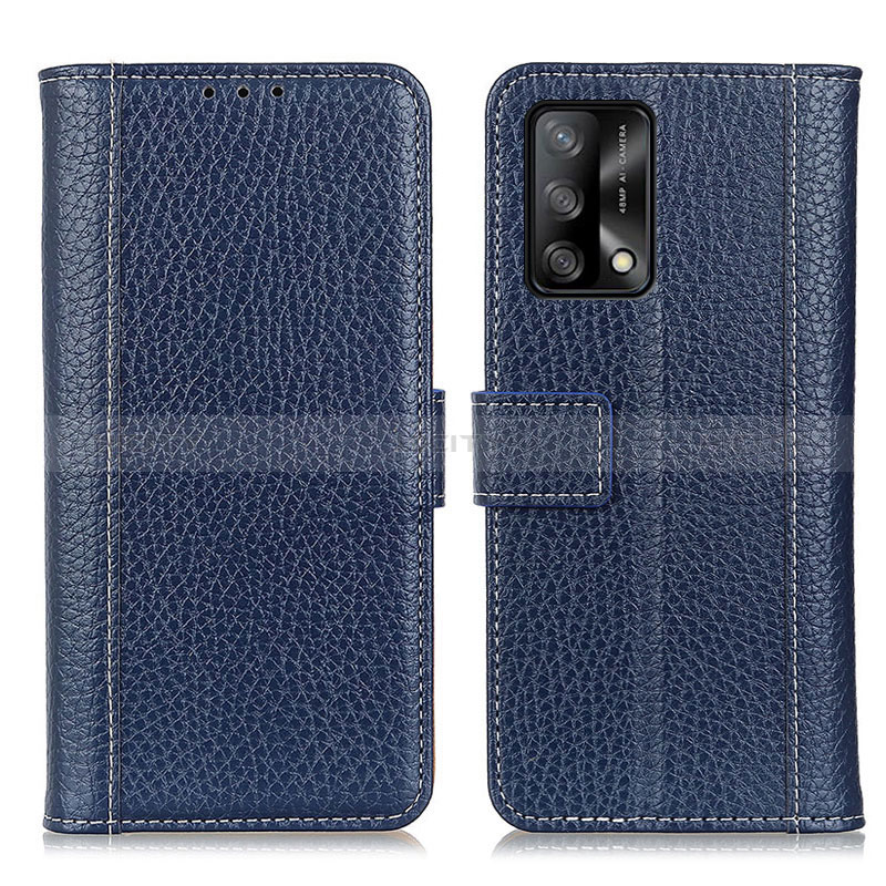 Handytasche Stand Schutzhülle Flip Leder Hülle M14L für Oppo F19 Blau Plus