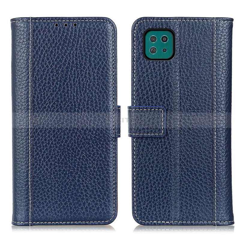 Handytasche Stand Schutzhülle Flip Leder Hülle M14L für Samsung Galaxy A22s 5G Blau Plus