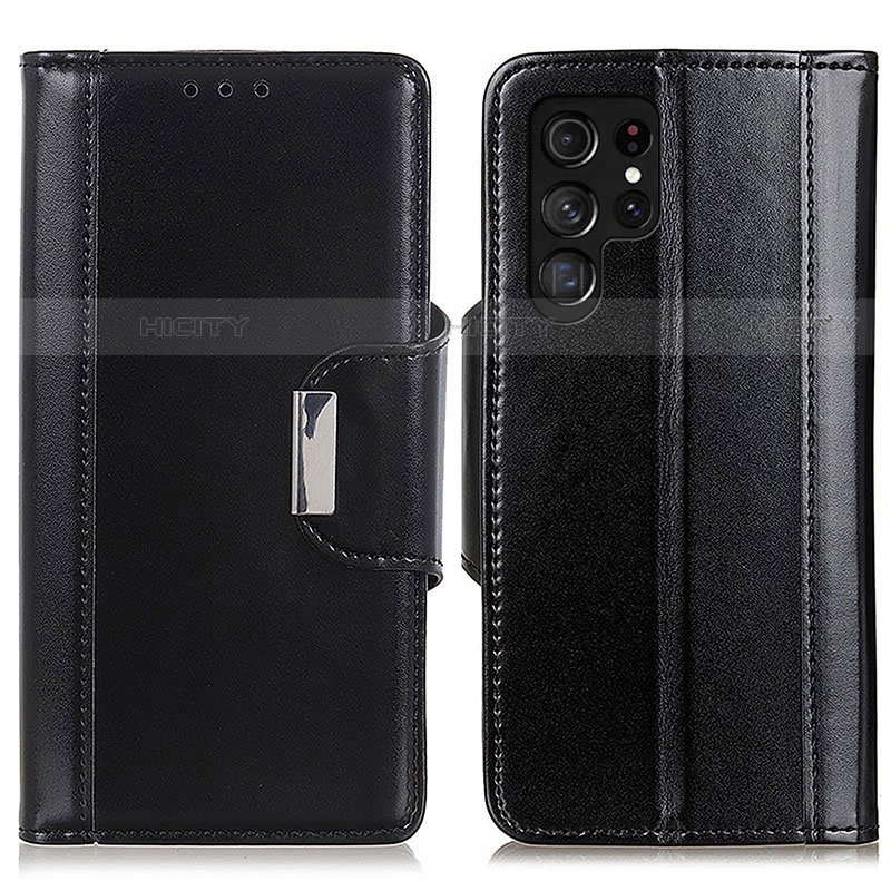 Handytasche Stand Schutzhülle Flip Leder Hülle M14L für Samsung Galaxy S21 Ultra 5G Schwarz