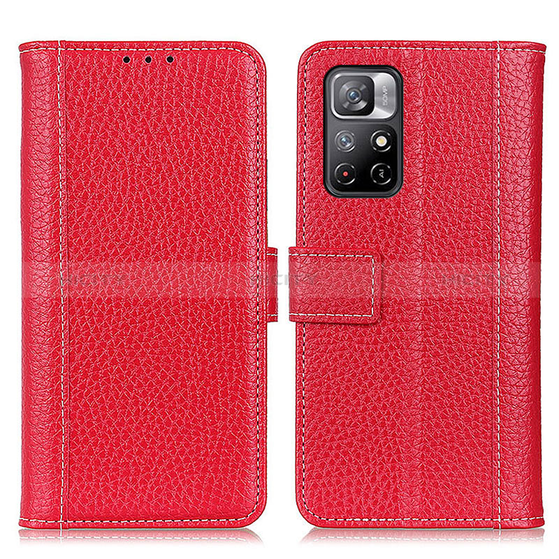 Handytasche Stand Schutzhülle Flip Leder Hülle M14L für Xiaomi Redmi Note 11T 5G Rot