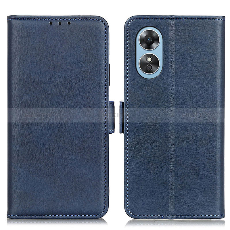 Handytasche Stand Schutzhülle Flip Leder Hülle M15L für Oppo A17 Blau