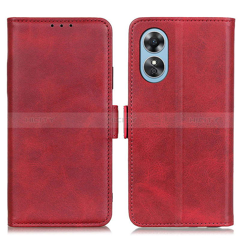 Handytasche Stand Schutzhülle Flip Leder Hülle M15L für Oppo A17 Rot Plus