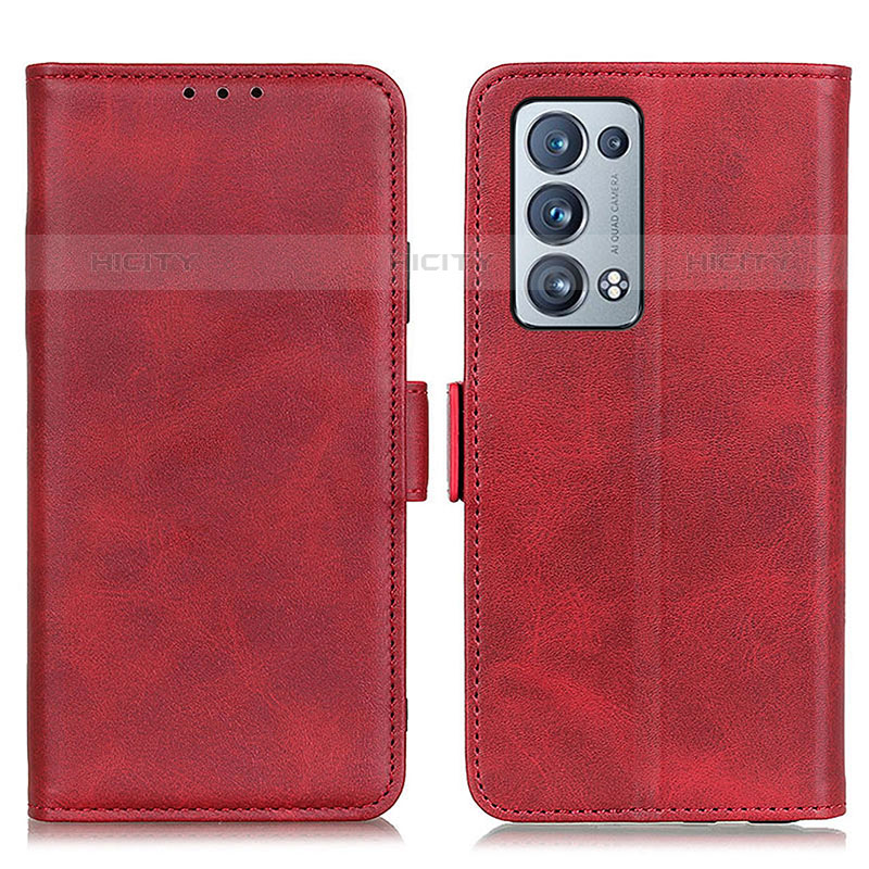 Handytasche Stand Schutzhülle Flip Leder Hülle M15L für Oppo Reno6 Pro+ Plus 5G Rot Plus