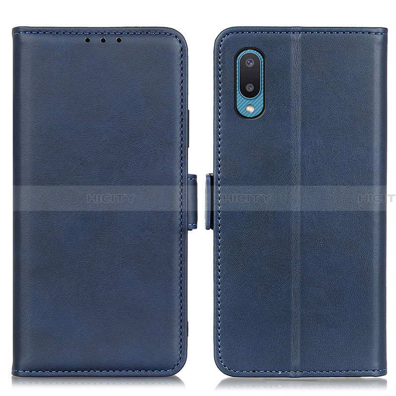 Handytasche Stand Schutzhülle Flip Leder Hülle M15L für Samsung Galaxy A02 Blau