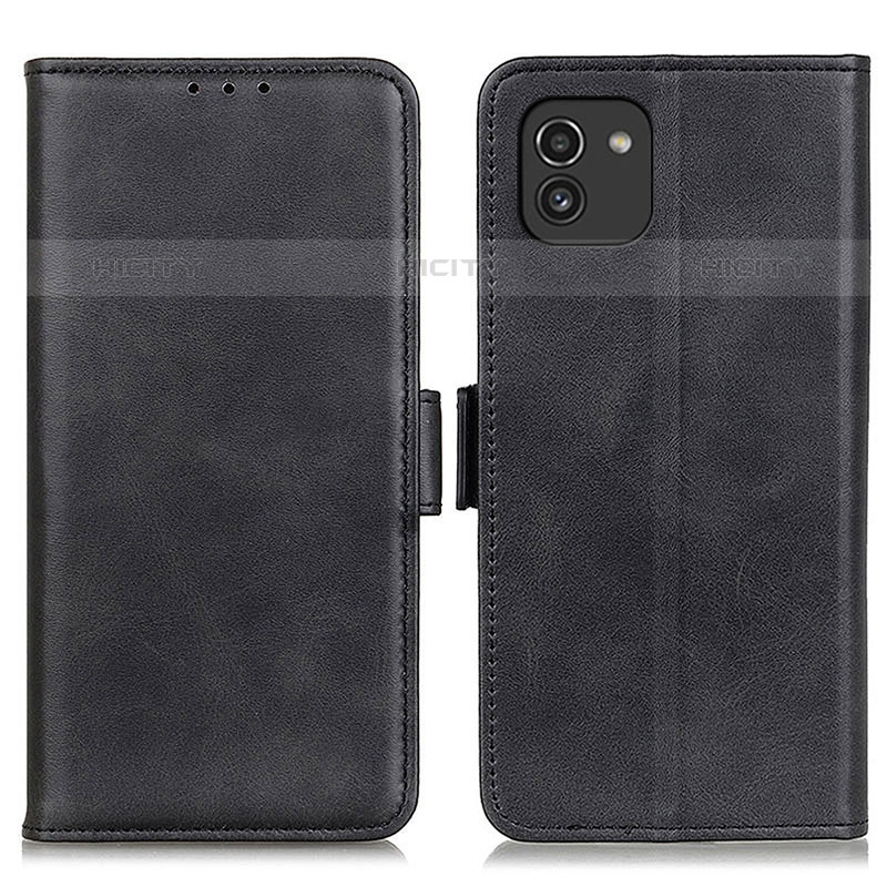 Handytasche Stand Schutzhülle Flip Leder Hülle M15L für Samsung Galaxy A03 Schwarz