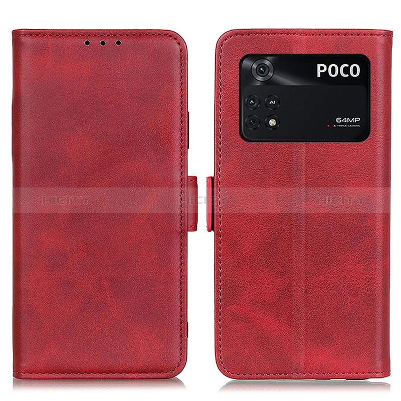 Handytasche Stand Schutzhülle Flip Leder Hülle M15L für Xiaomi Poco M4 Pro 4G Rot