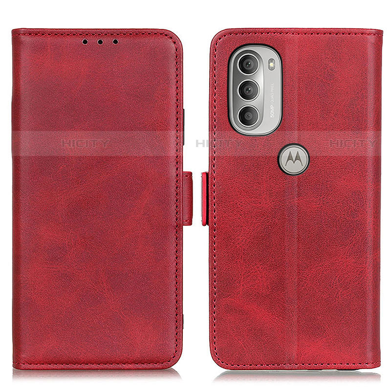 Handytasche Stand Schutzhülle Flip Leder Hülle M16L für Motorola Moto G51 5G Rot