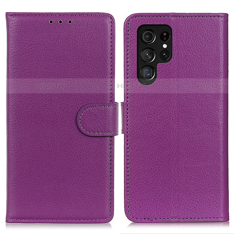 Handytasche Stand Schutzhülle Flip Leder Hülle M18L für Samsung Galaxy S23 Ultra 5G Violett