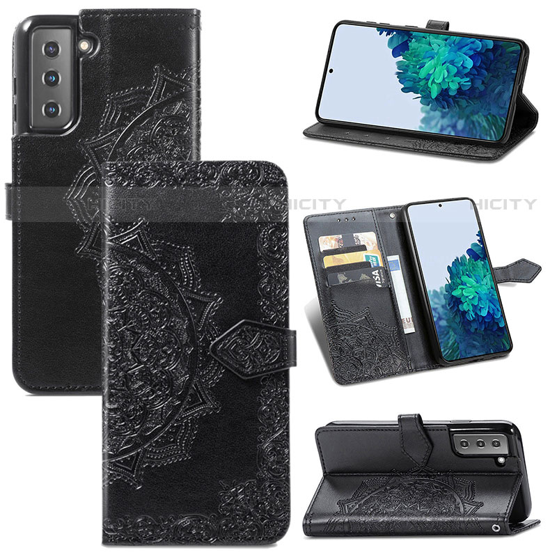 Handytasche Stand Schutzhülle Flip Leder Hülle Modisch Muster A01D für Samsung Galaxy S21 5G