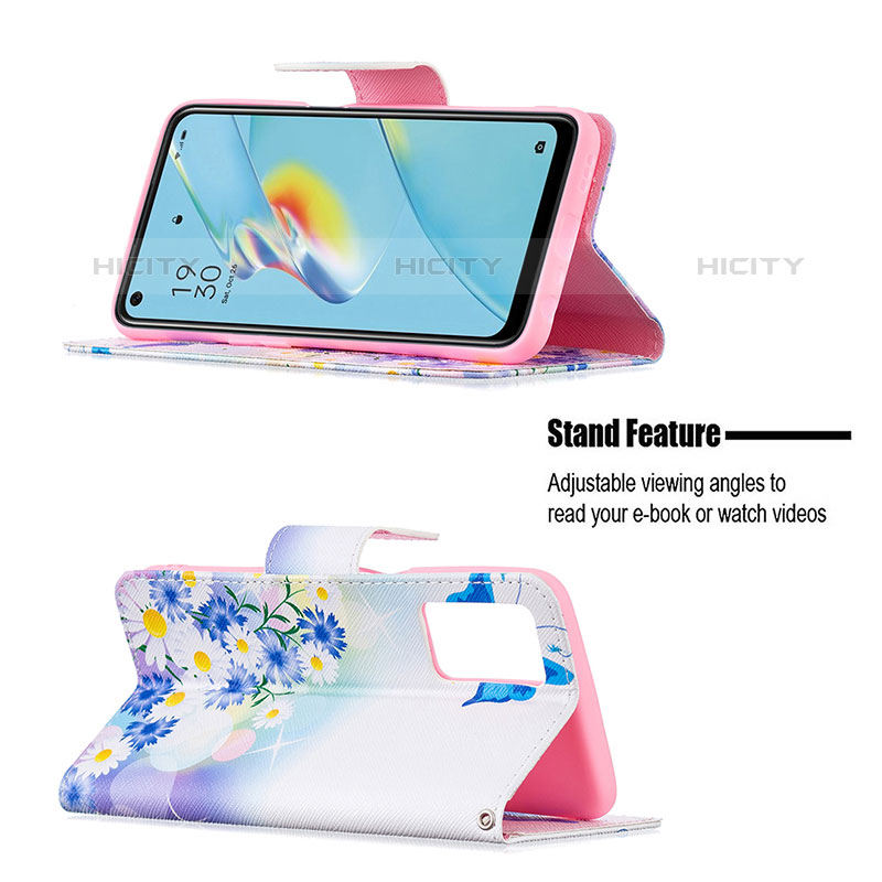 Handytasche Stand Schutzhülle Flip Leder Hülle Modisch Muster B01F für Oppo A54 4G