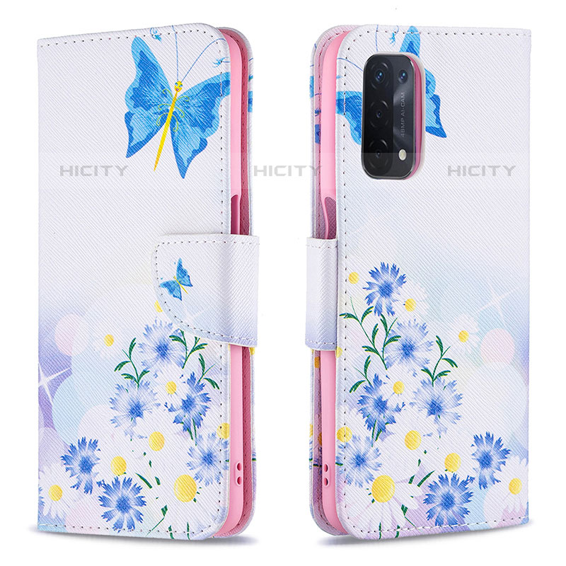 Handytasche Stand Schutzhülle Flip Leder Hülle Modisch Muster B01F für Oppo A93 5G groß