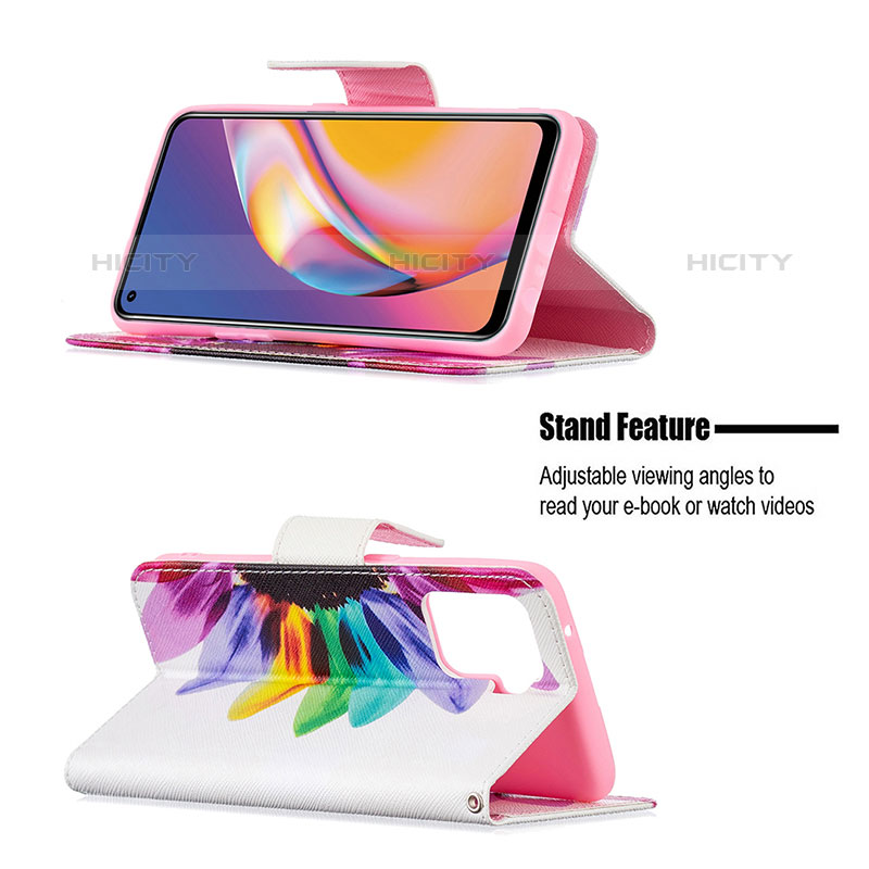 Handytasche Stand Schutzhülle Flip Leder Hülle Modisch Muster B01F für Oppo A94 4G groß