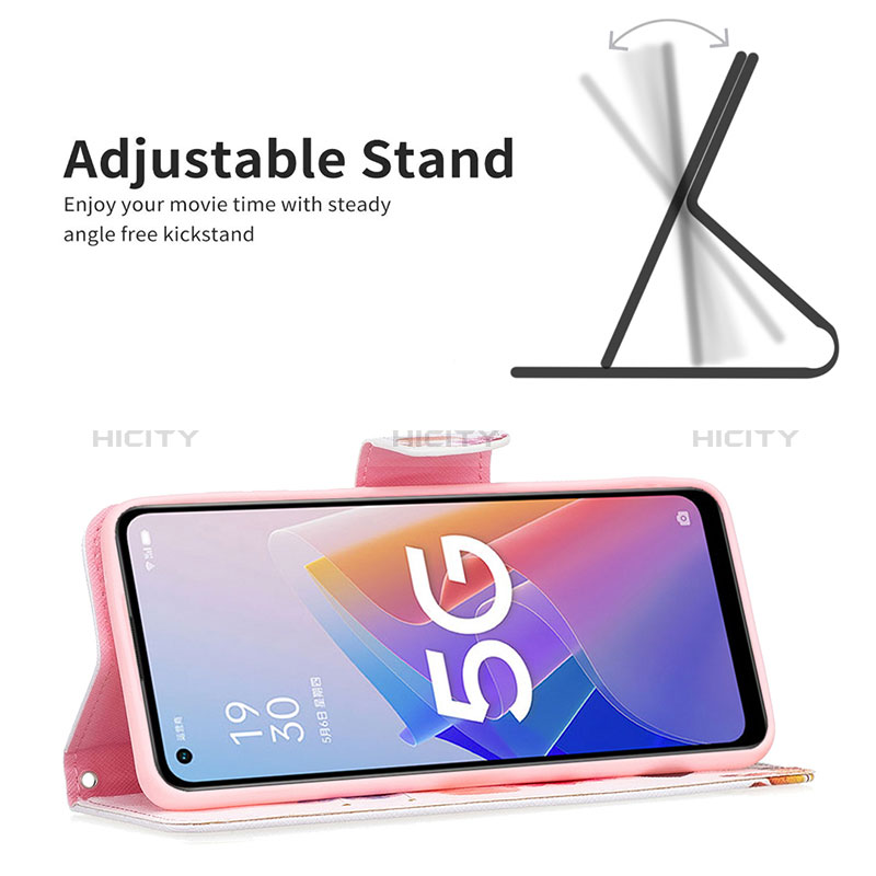 Handytasche Stand Schutzhülle Flip Leder Hülle Modisch Muster B01F für Oppo A96 5G