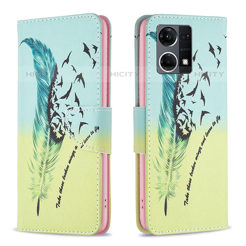 Handytasche Stand Schutzhülle Flip Leder Hülle Modisch Muster B01F für Oppo F21 Pro 4G