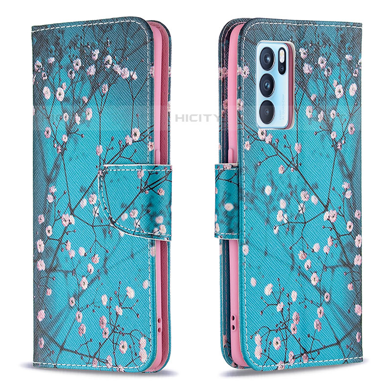 Handytasche Stand Schutzhülle Flip Leder Hülle Modisch Muster B01F für Oppo Reno6 Pro 5G India