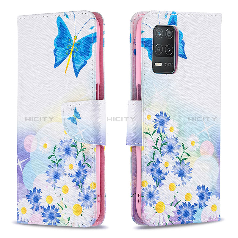 Handytasche Stand Schutzhülle Flip Leder Hülle Modisch Muster B01F für Realme 8 5G groß