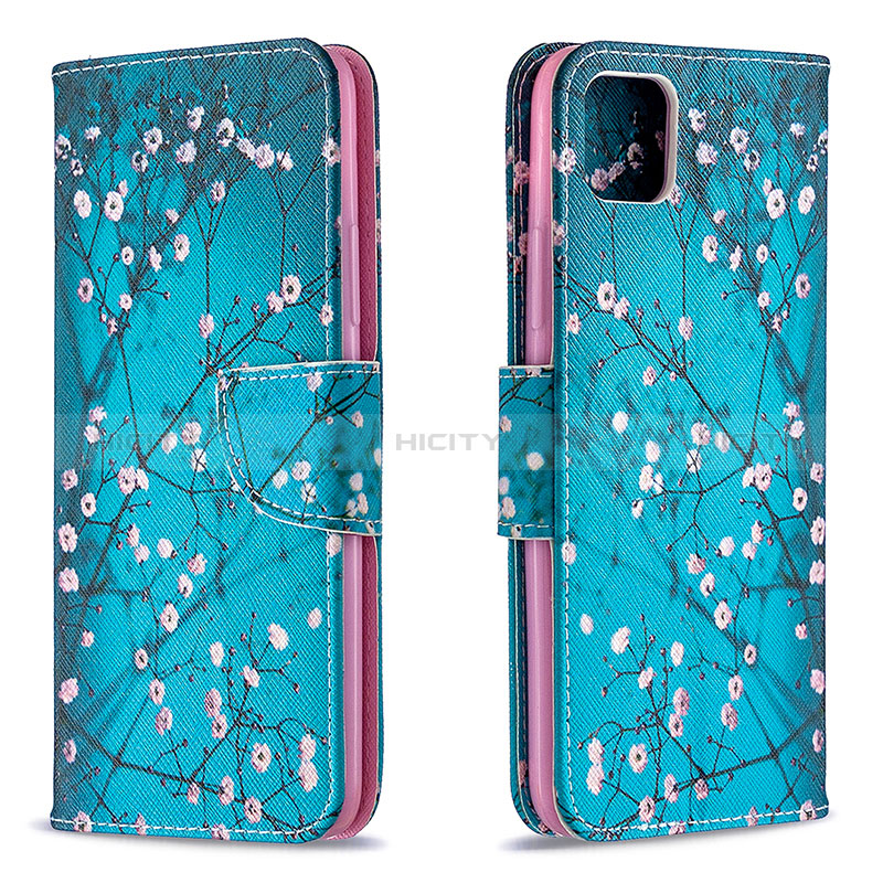 Handytasche Stand Schutzhülle Flip Leder Hülle Modisch Muster B01F für Realme C11 (2021) Cyan