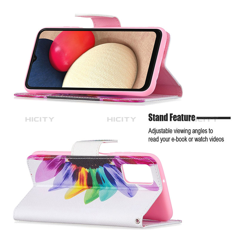 Handytasche Stand Schutzhülle Flip Leder Hülle Modisch Muster B01F für Samsung Galaxy A02s